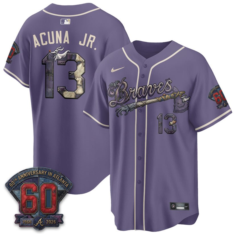 Atlanta Braves Nightmare Halloween Edition Baseball Jersey