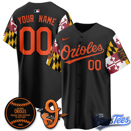 Baltimore Orioles x Maryland State Flag Custom Baseball Jersey