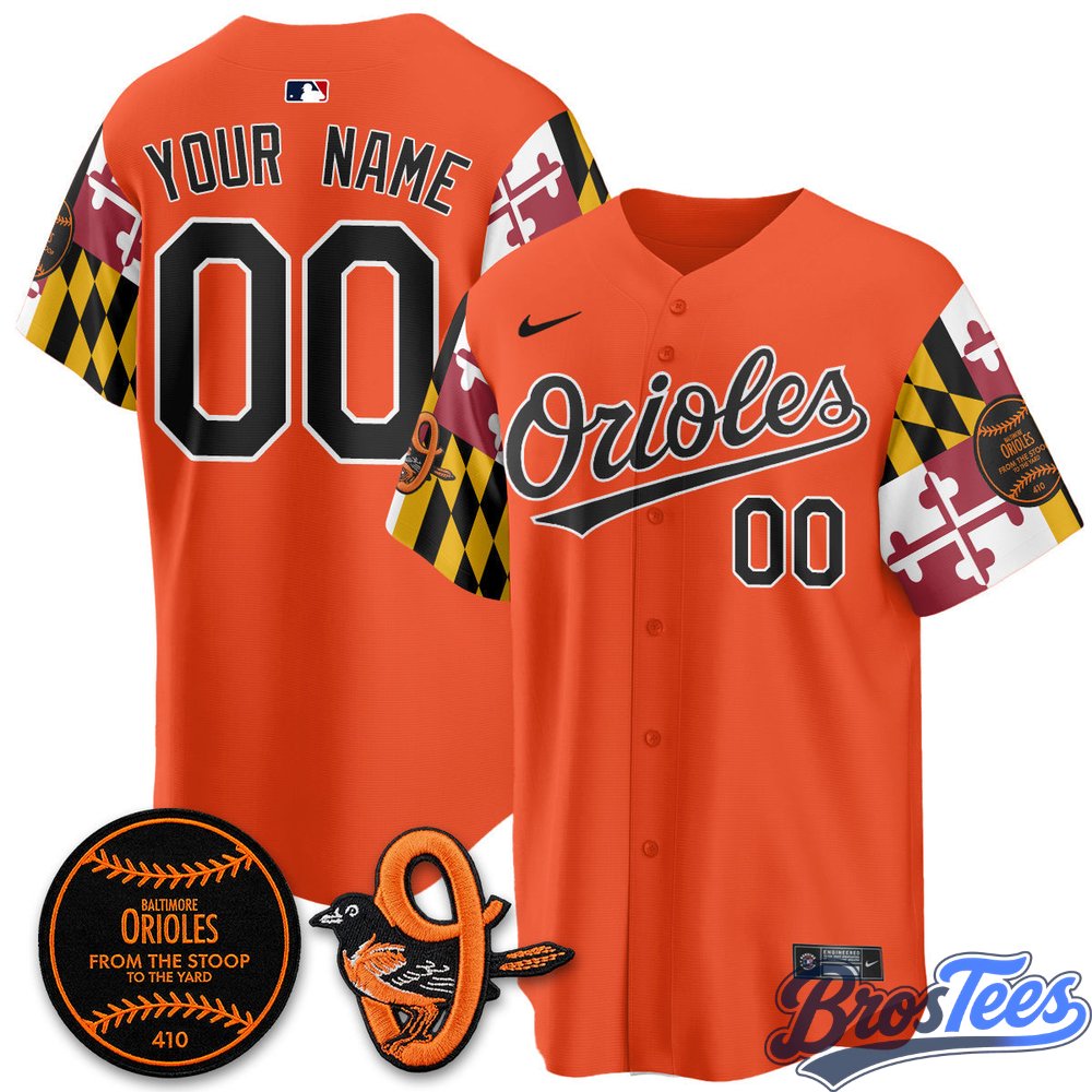 Baltimore Orioles x Maryland State Flag Custom Baseball Jersey