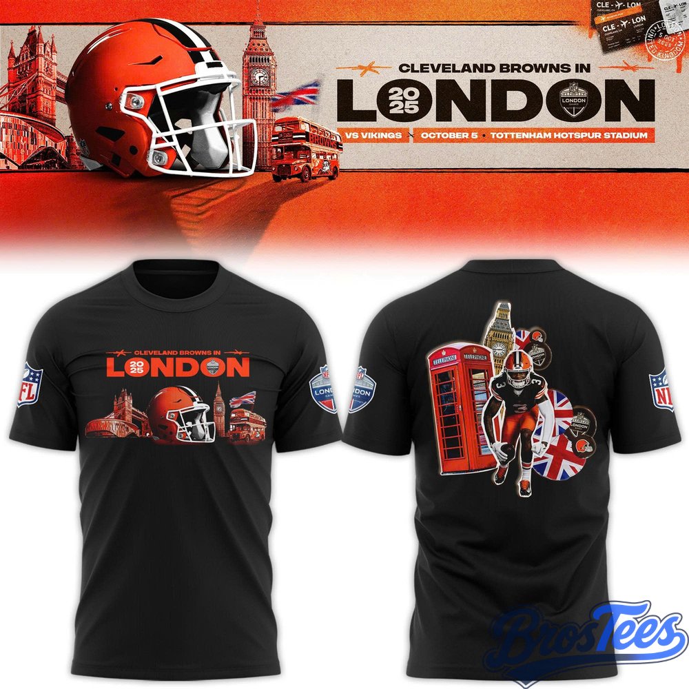 Cleveland Browns Black 2026 NFL London Games Premium T-Shirt