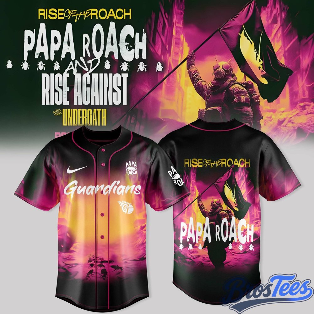Cleveland Guardians x Papa Roach Rise of the Roach Tour Baseball Jersey