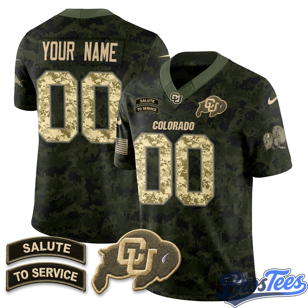 Colorado Buffaloes 2026 Salute to Service Vapor Custom Jersey - Stitched