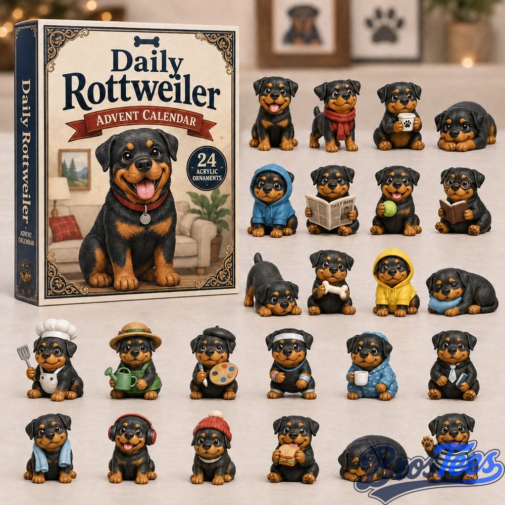 Daily Rottweiler Advent Calendar 2026 - 24-Day Countdown, Acrylic Charms