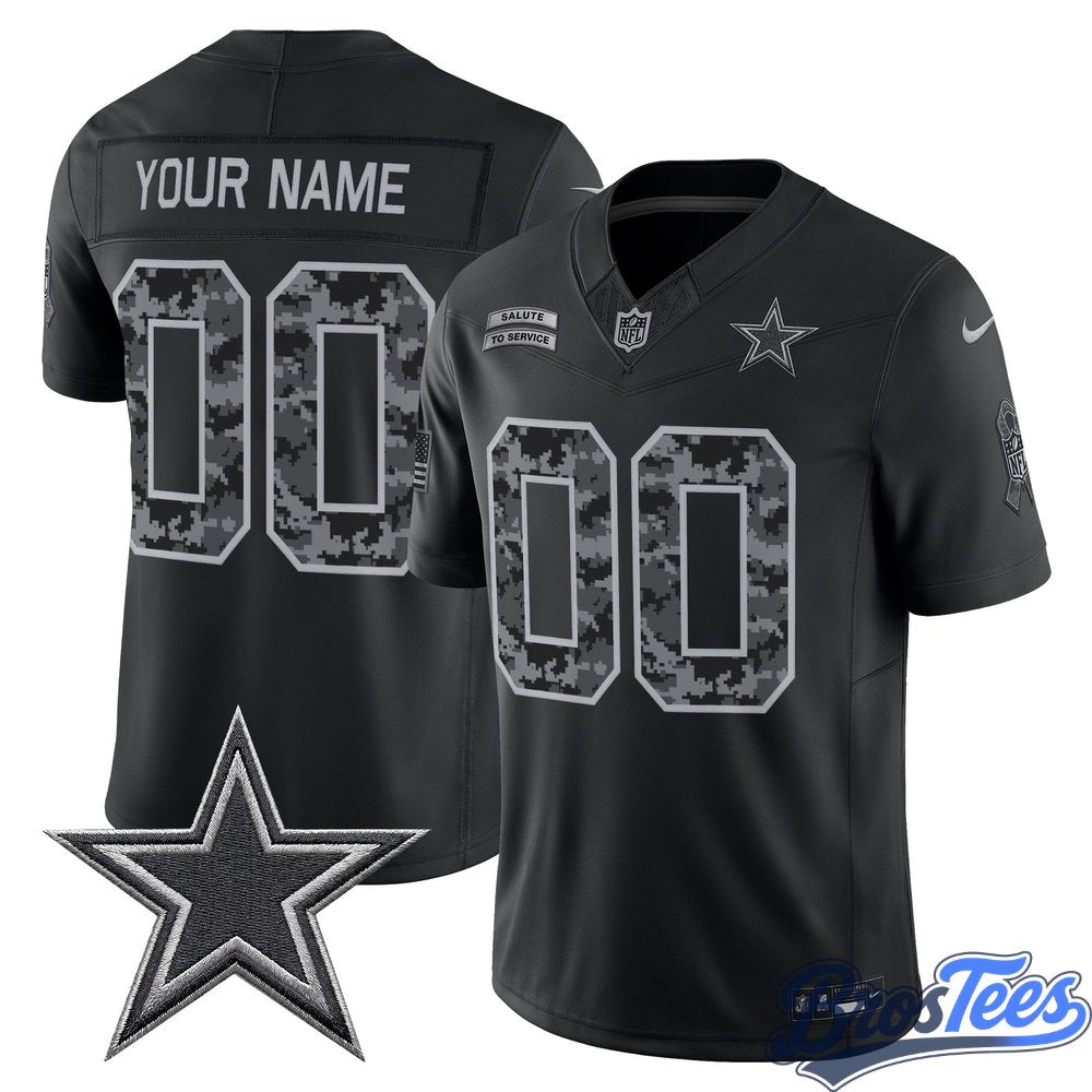 Dallas Cowboys 2026 Salute to Service Vapor Limited Custom Jersey - Stitched