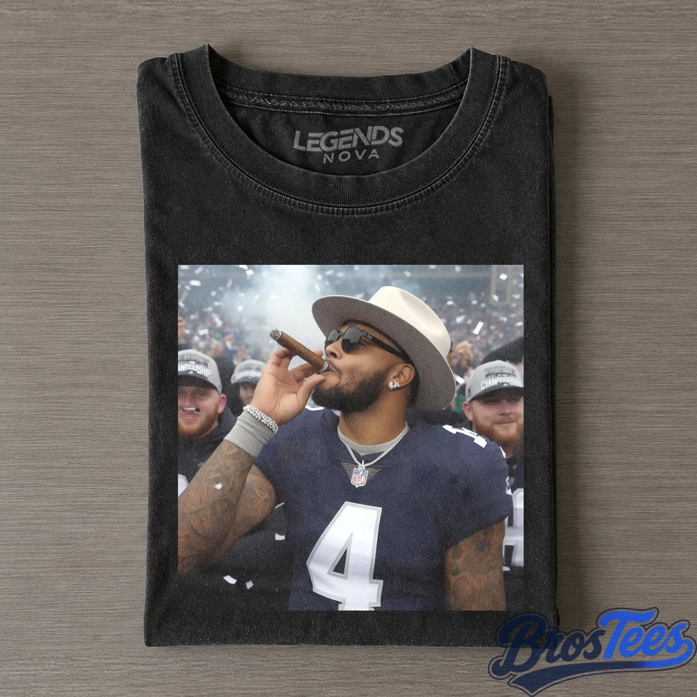 Dallas Cowboys Dak Prescott Smoking on the Bench T-Shirt