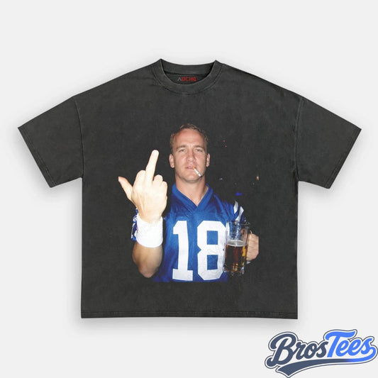 Denver Broncos Peyton Manning Drinking & Middle Finger Tee