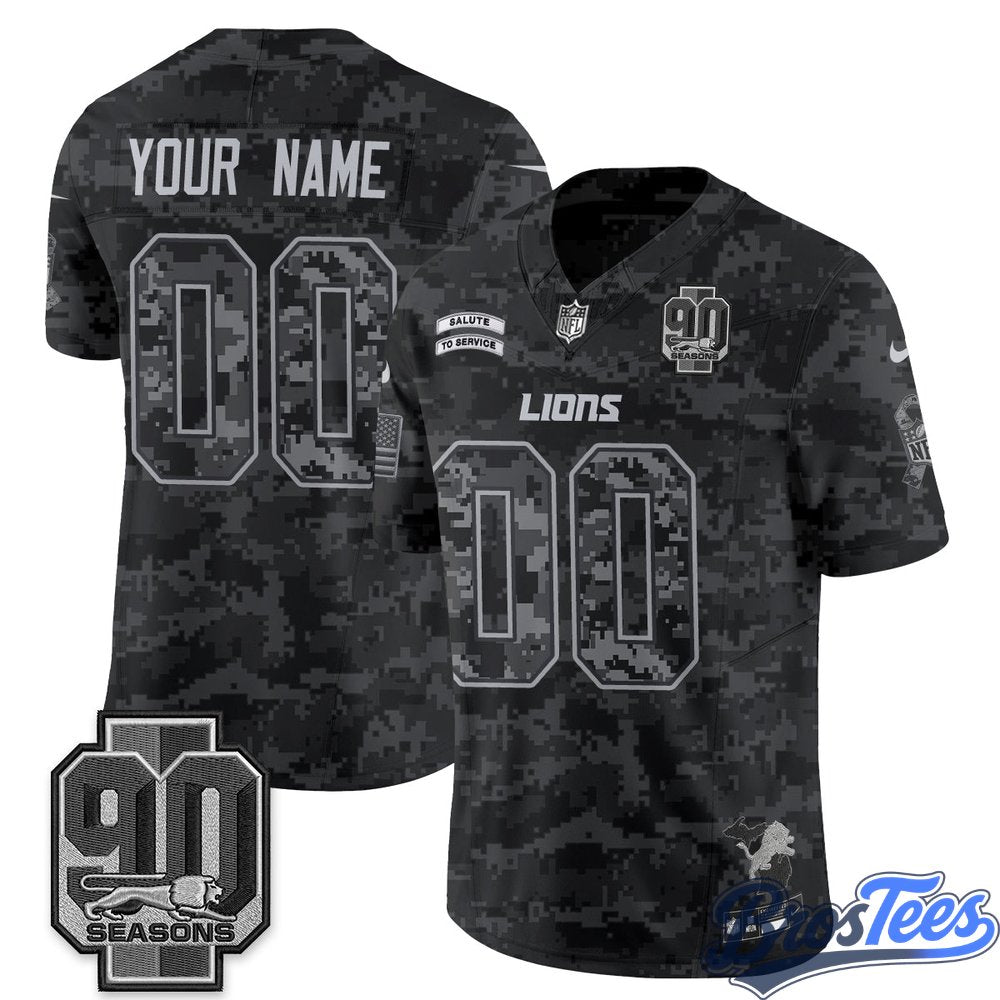 Detroit Lions 2026 Salute to Service Vapor Custom Jersey- Stitched