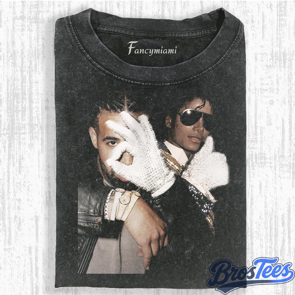 Drake & Michael Jackson Rhinestone Hand Pose T-Shirt
