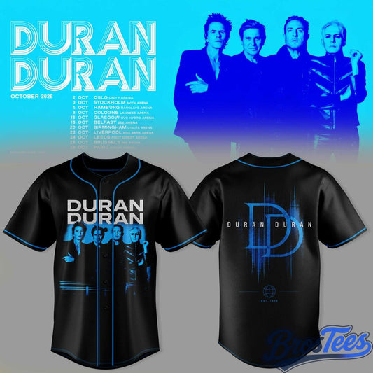 Duran Duran October 2026 Tour Baseball Jersey