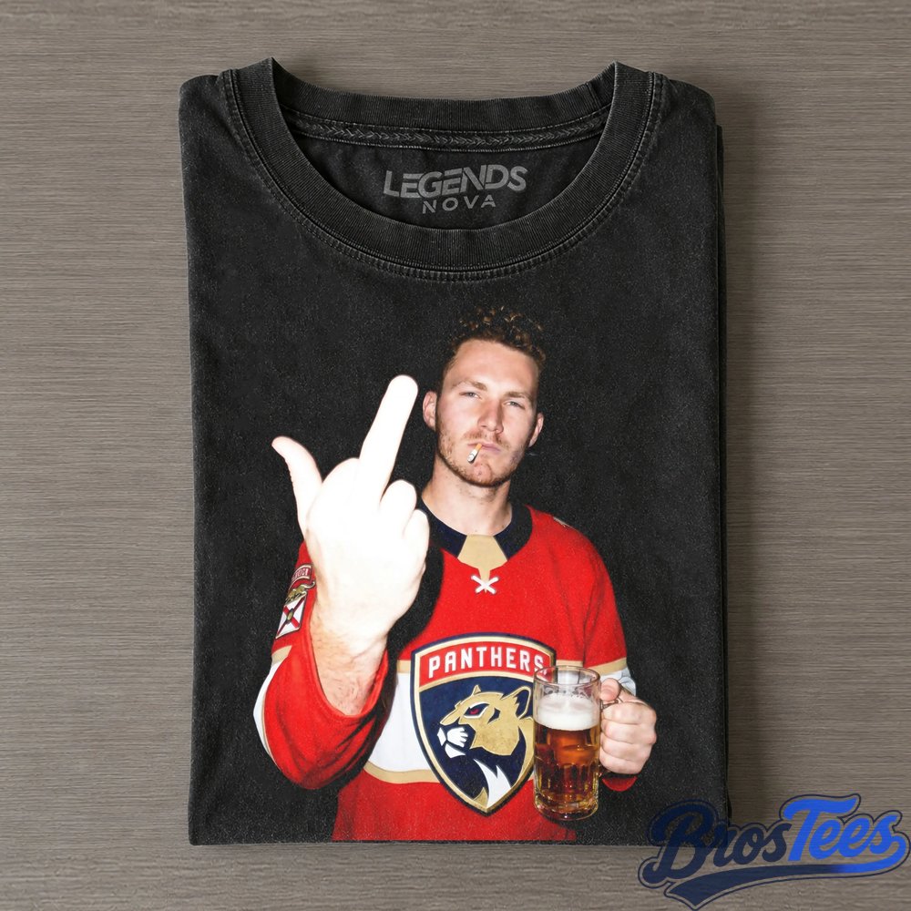 Florida Panthers Matthew Tkachuk and Brady Tkachuk Smoking Drinking Beer and Middle Finger Tee