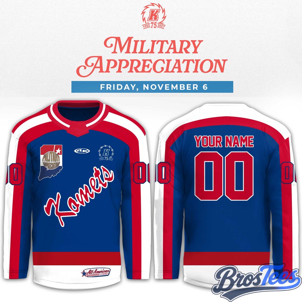 Fort Wayne Komets 2026 Military Appreciation Throwback Jersey