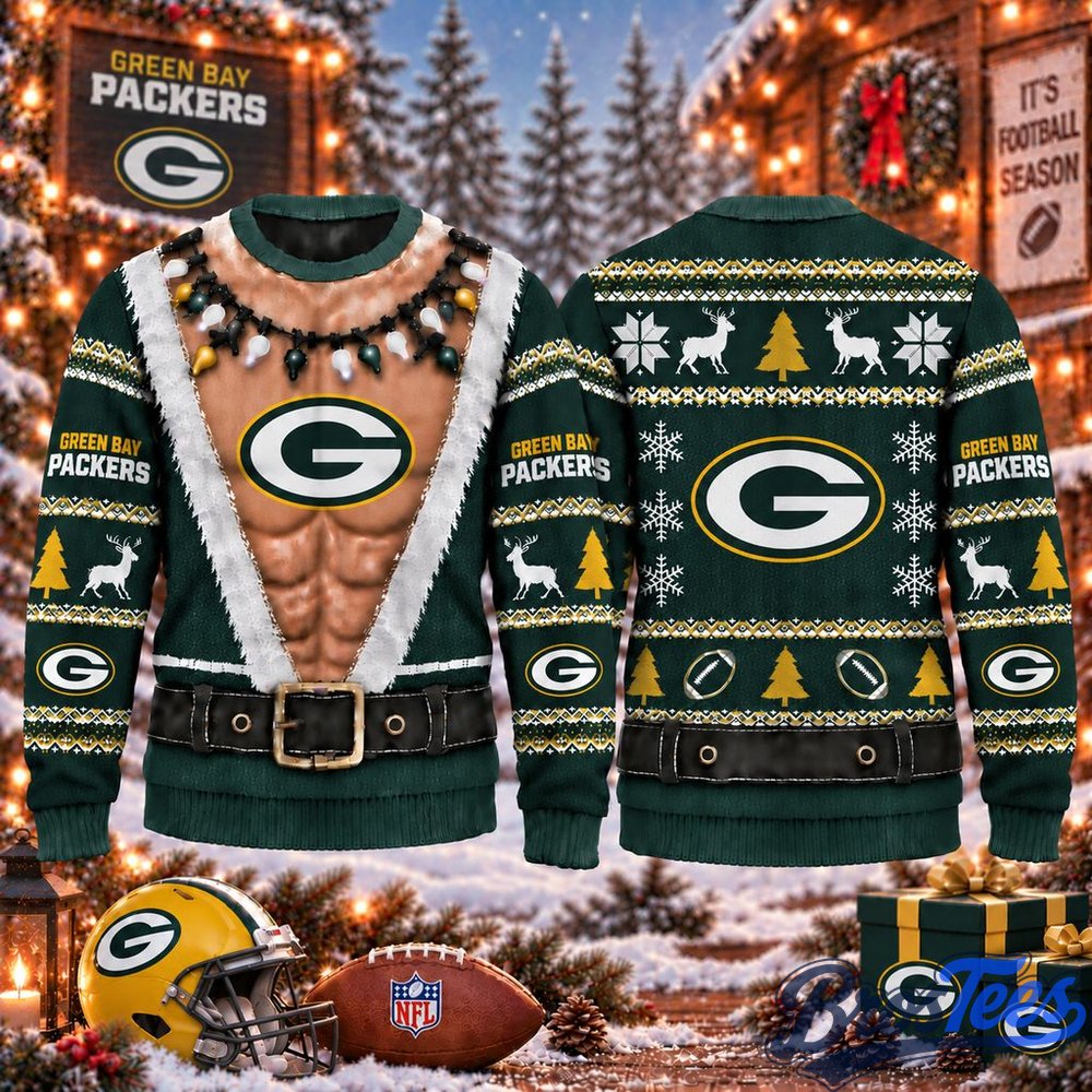 Green Bay Packers Funny Body Christmas Ugly Sweater