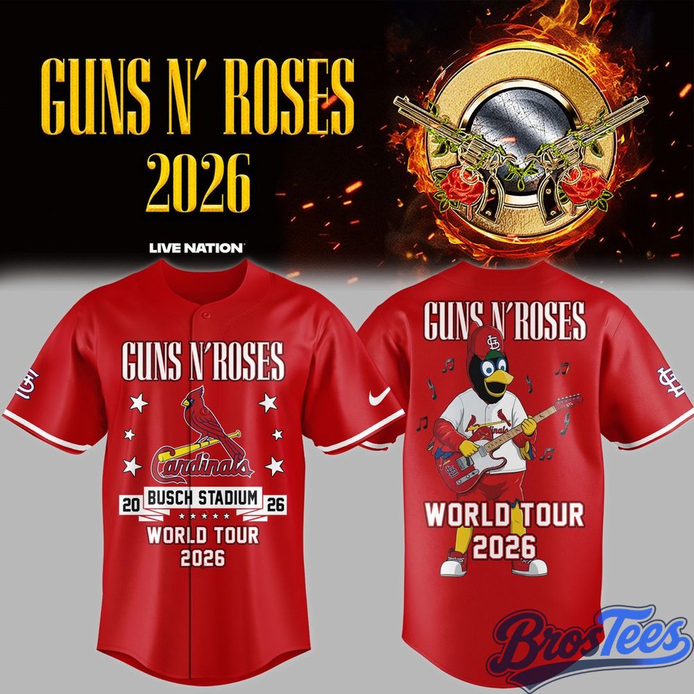 Guns N' Roses x St. Louis Cardinals World Tour 2026 Special Baseball Jersey