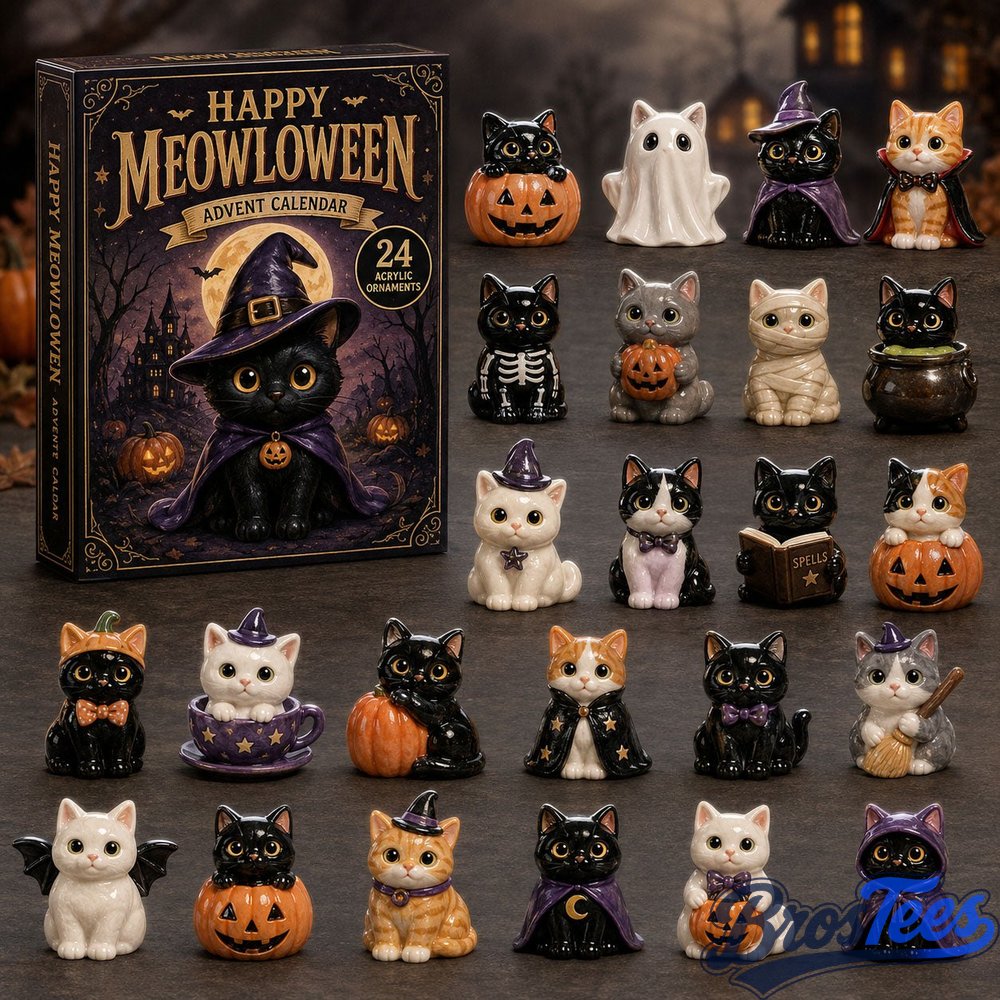 Happy Meowloween Advent Calendar 2026 - 24-Day Countdown, Acrylic Charms