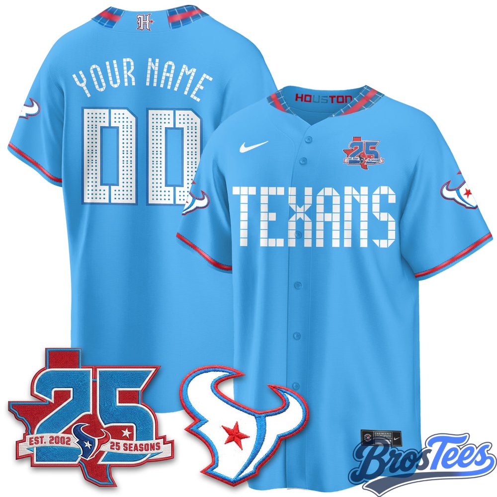 Houston Texans 2026 Rivalries Custom Baseball Jersey