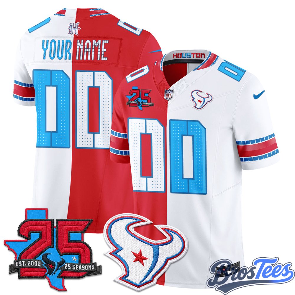 Houston Texans 2026 Rivalries Split Vapor Custom Jersey