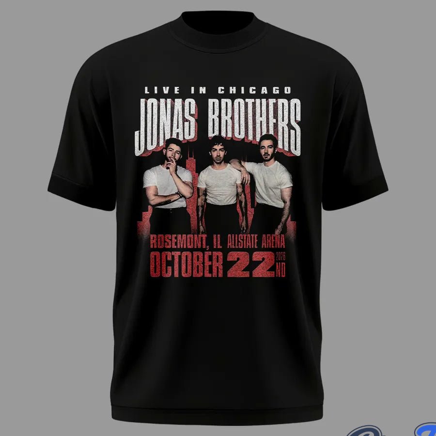 Jonas Brothers Burning Up All Over Again Rosemont, IL City T-Shirt