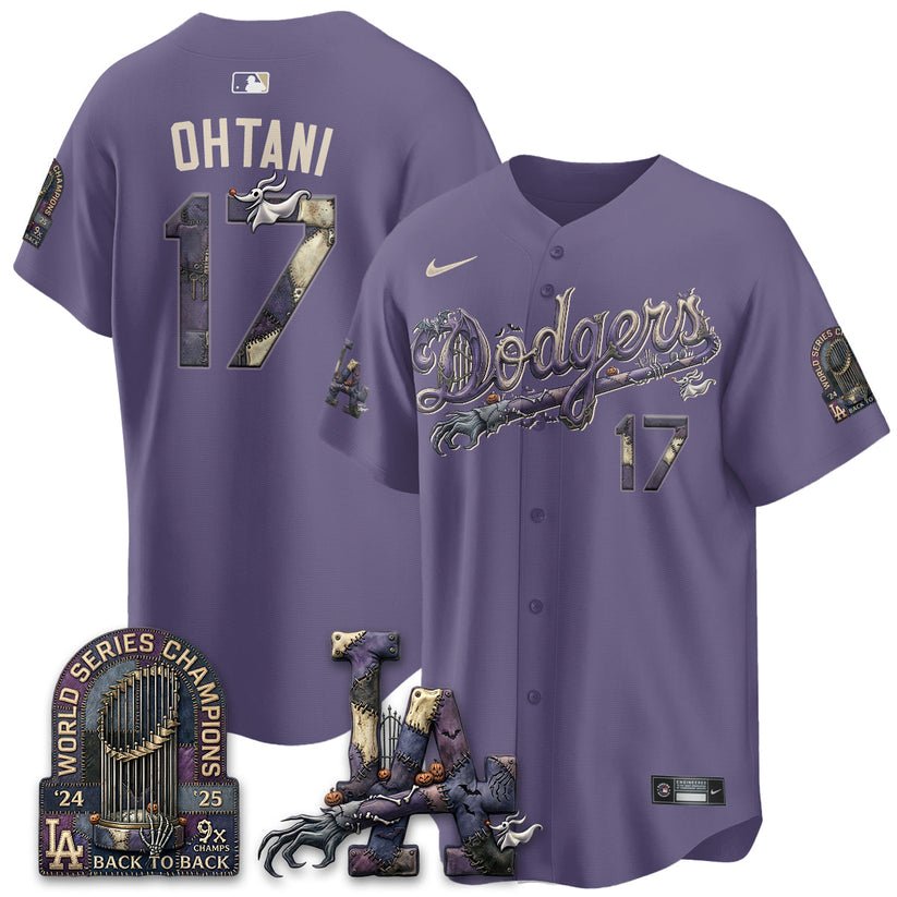Los Angeles Dodgers Nightmare Halloween Edition Baseball Jersey
