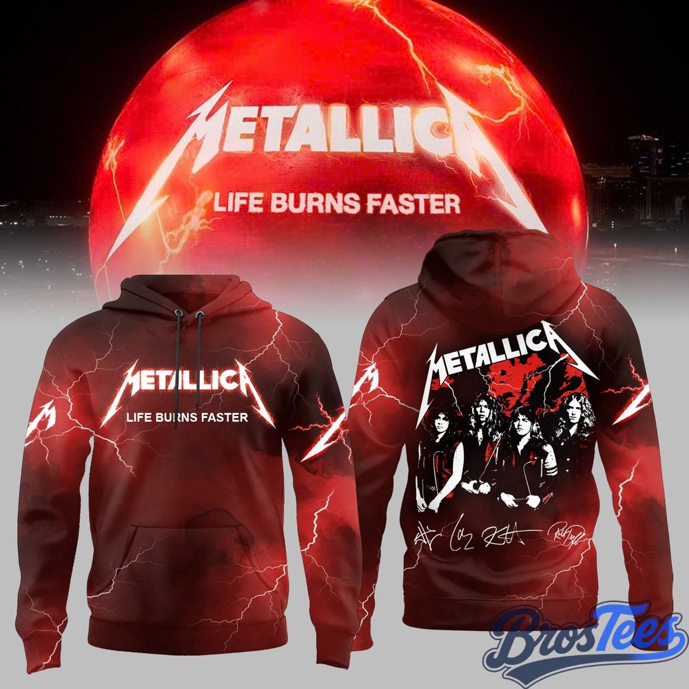 Metallica Life Burns Faster Sphere Las Vegas Concert Hoodie