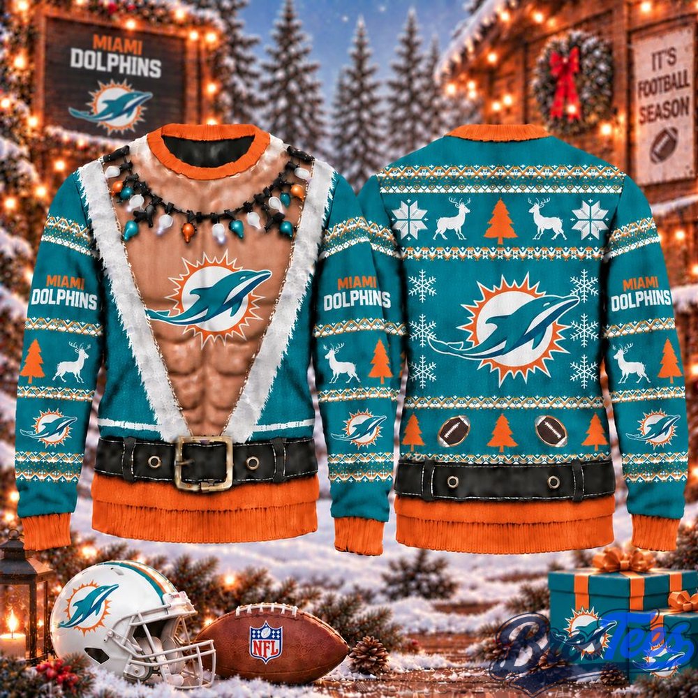 Miami Dolphins Funny Body Christmas Ugly Sweater