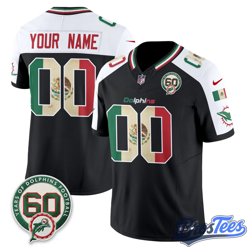 Miami Dolphins Mexico Edition Vapor Custom Jersey - Stitched