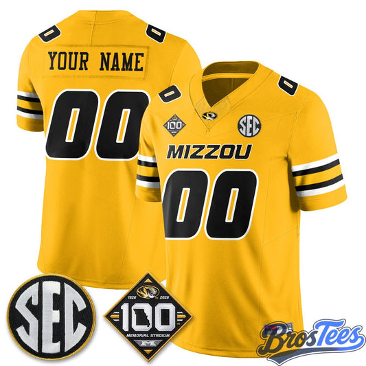 Missouri Tigers 100th Anniversary of Memorial Stadium Custom Football Jersey