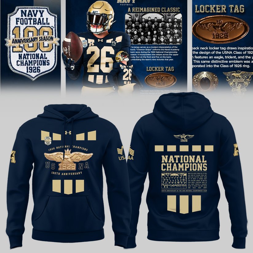 Navy Midshipmen 100th Anniversary National Champions Hoodie
