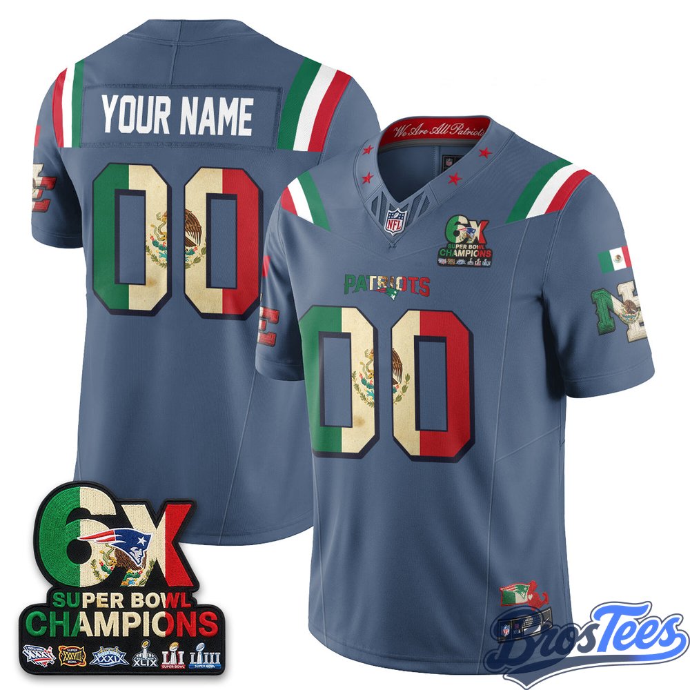 New England Patriots Mexico Edition Vapor Custom Jersey