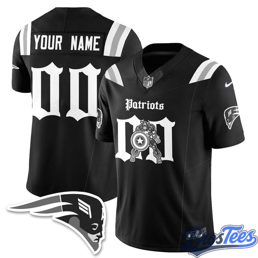 New England Patriots x Captain America Vibranium Shield Edition Custom Jersey