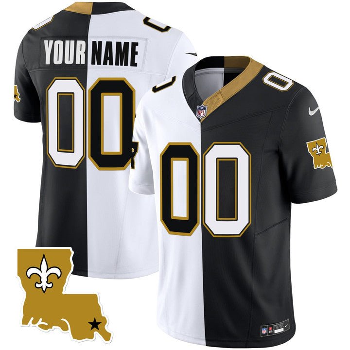 New Orleans Saints Vapor Limited Custom Split Jersey - Stitched