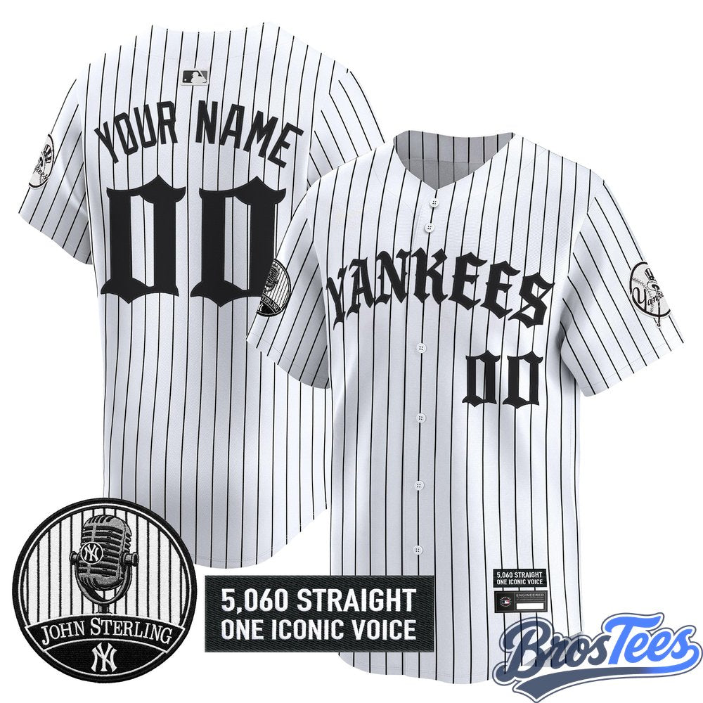 New York Yankees 'Old English Edition' Vapor Premier Limited Custom Baseball Jersey - John Sterling Patch