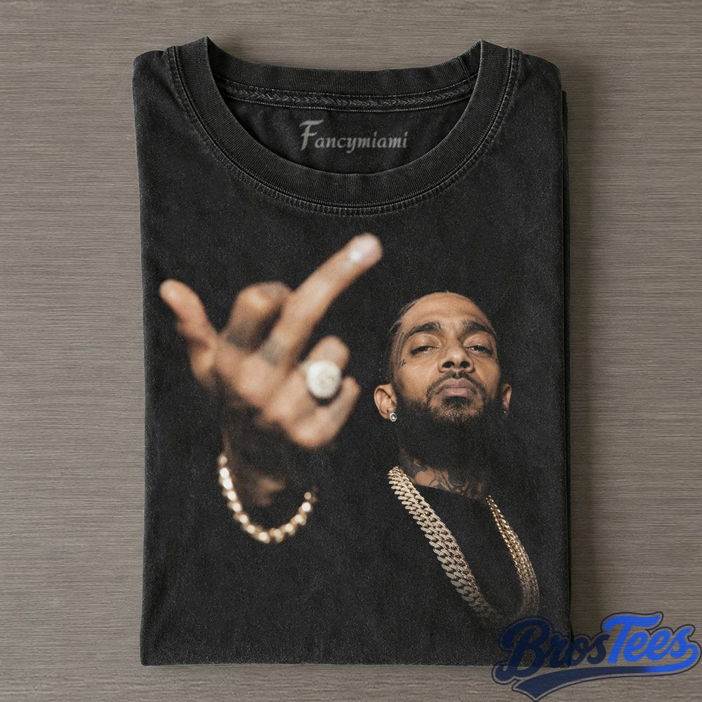 Nipsey Hussle Middle Finger Portrait Tee