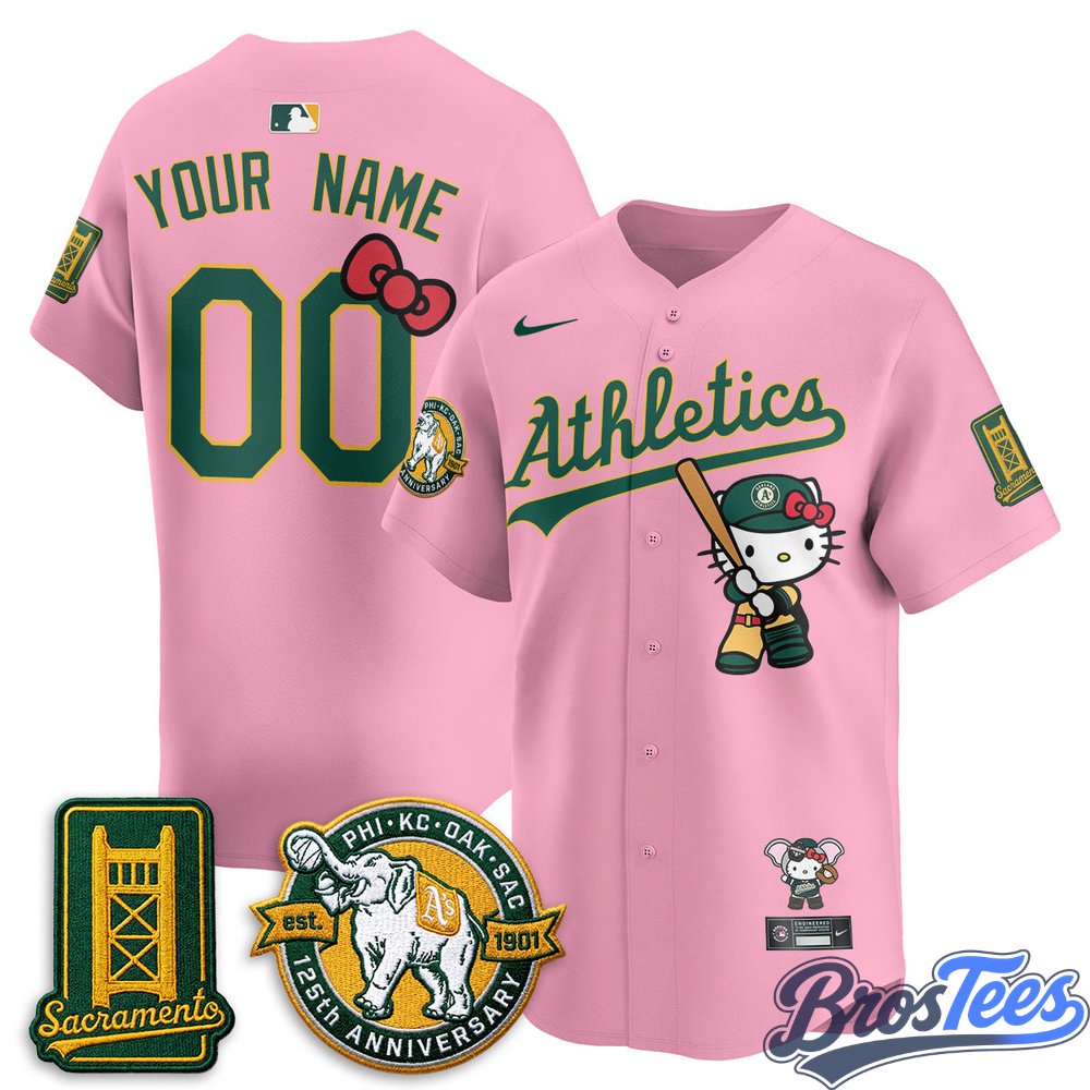 Oakland Athletics x Hello Kitty 2026 Custom Baseball Jersey