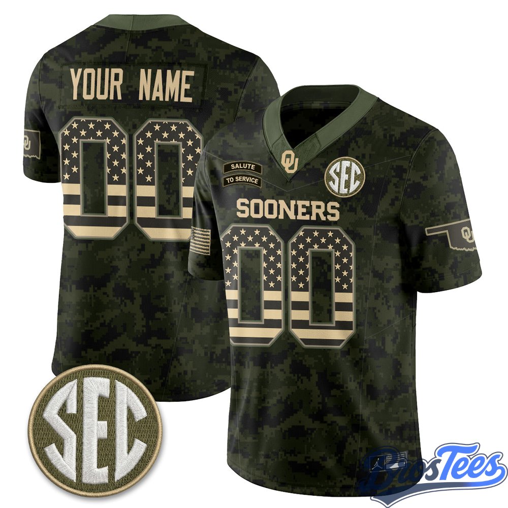 Oklahoma Sooners 2026 Salute to Service Vapor Custom Jersey - Stitched