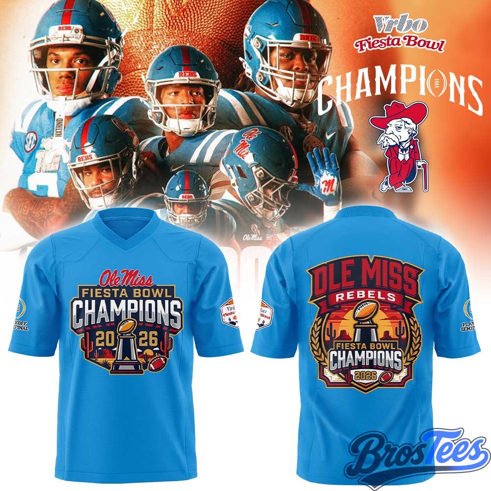 Ole Miss Rebels Vrbo Fiesta Bowl Champion 2026 Blue Football Jersey