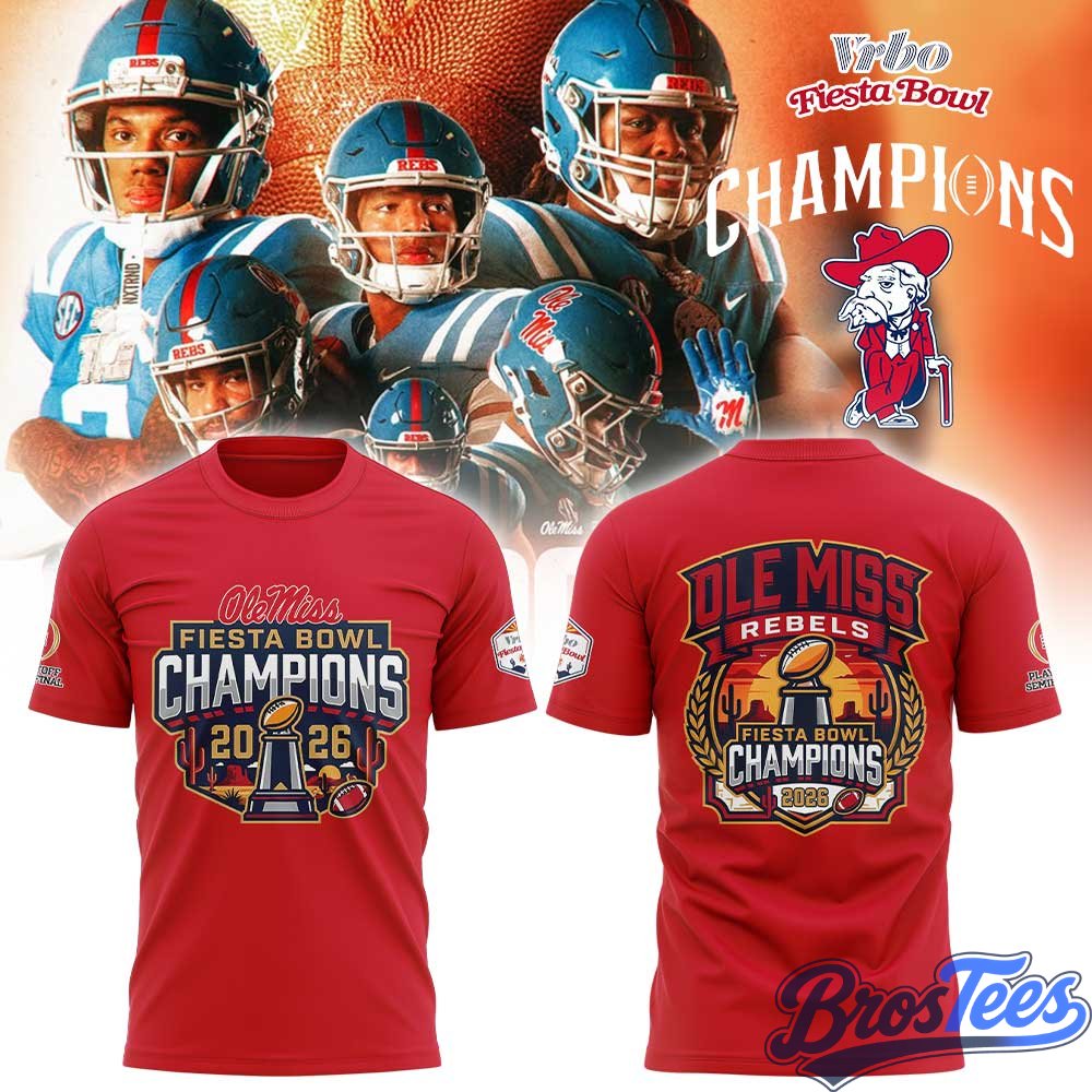 Ole Miss Rebels Vrbo Fiesta Bowl Champion 2026 Red Shirt