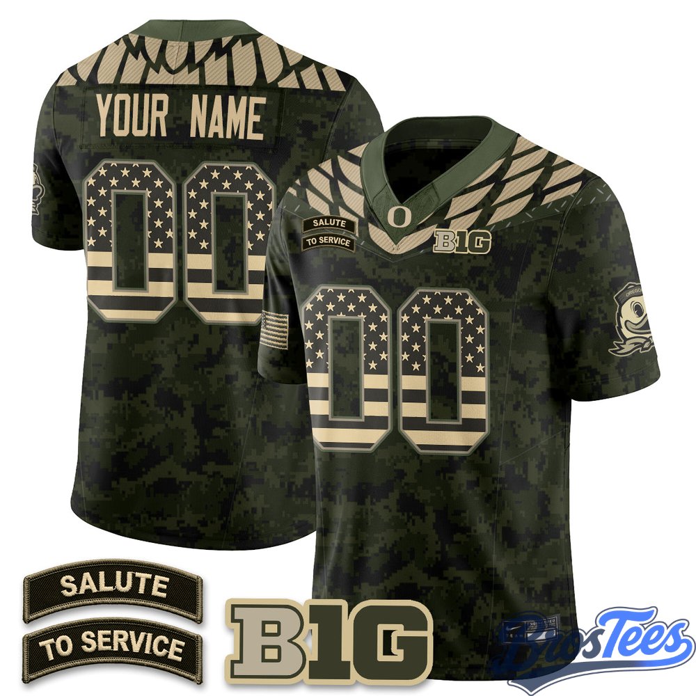 Oregon Ducks 2026 Salute to Service Vapor Custom Jersey - Stitched