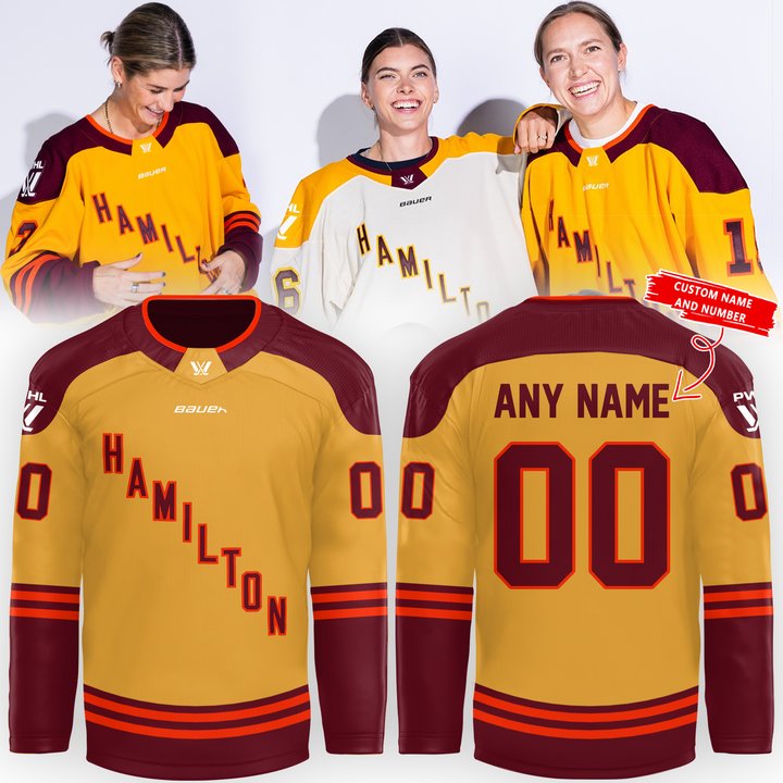 PWHL Hamilton 2026 Hockey Jersey Custom - Yellow