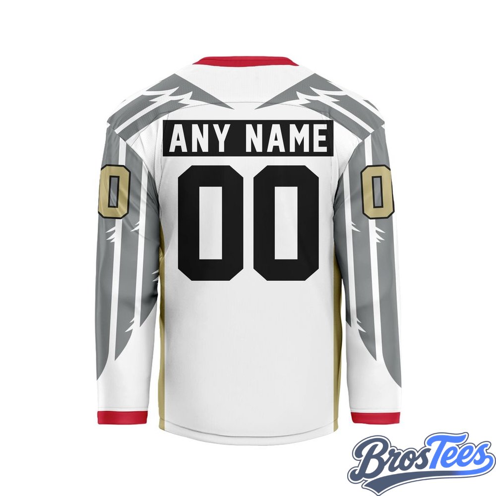Philadelphia Wings White Custom Hockey Jersey