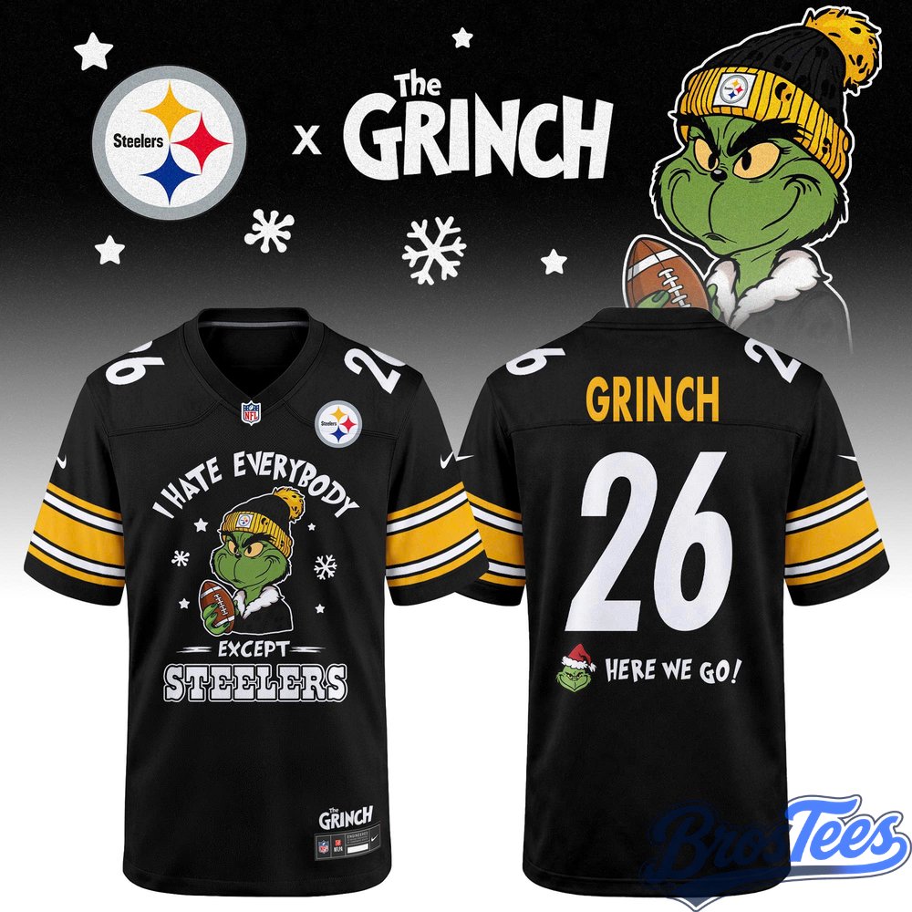 Pittsburgh Steelers x Grinch “I Hate Everybody Except My Team” Football Jersey