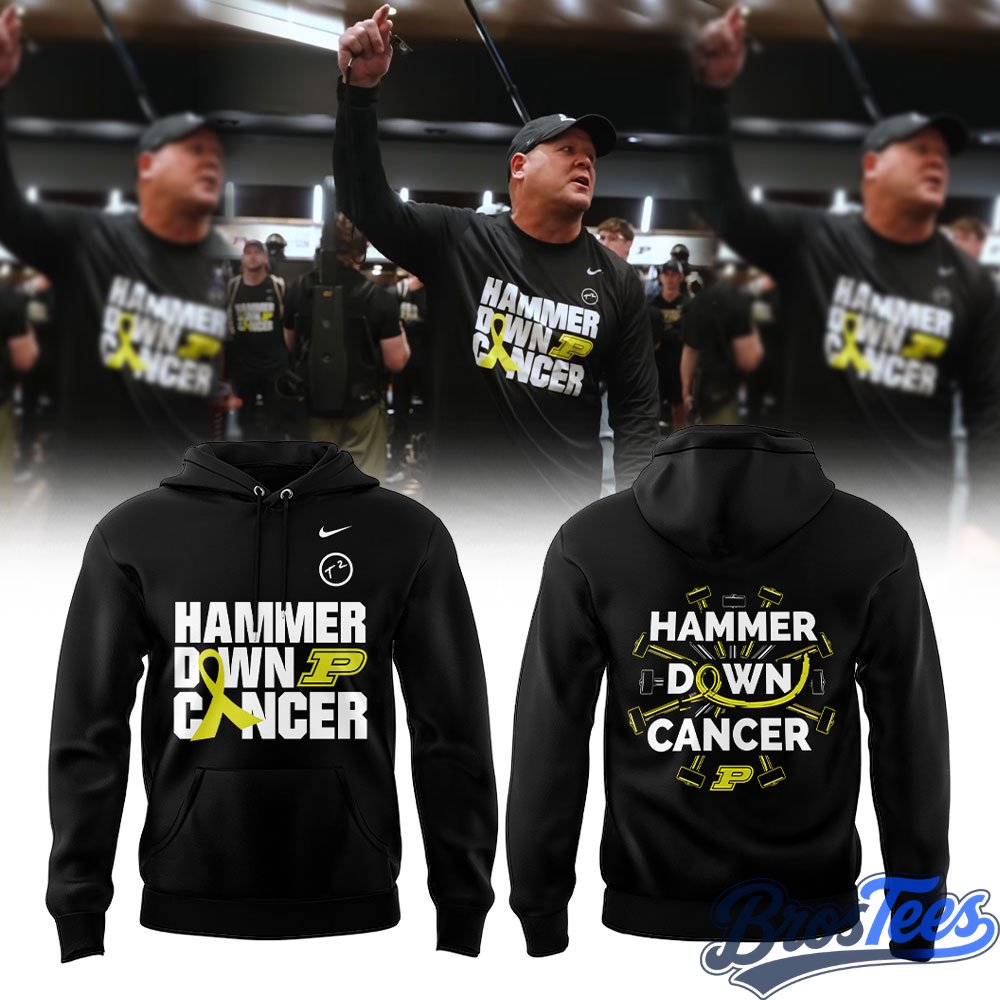 Purdue Boilermakers Hammer Down Cancer Hoodie