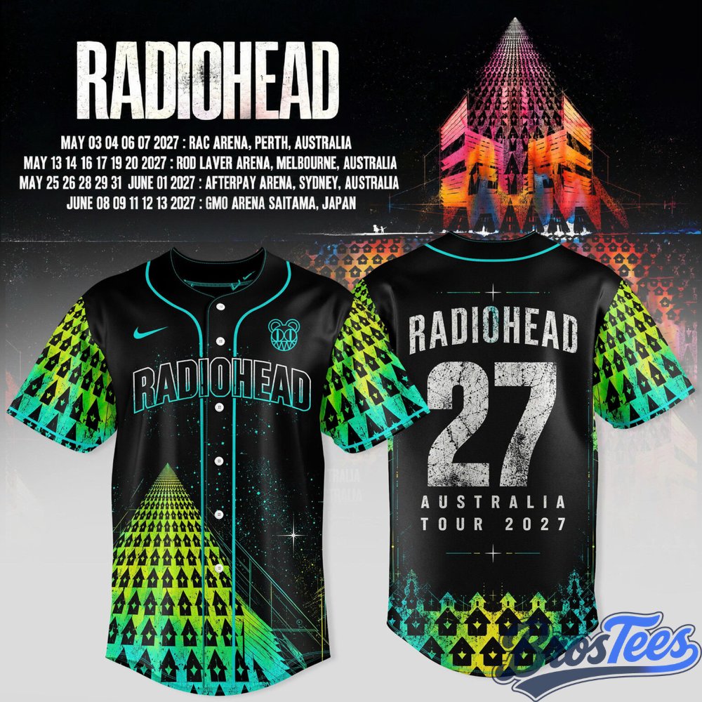 Radiohead Australia Tour 2027 Baseball Jersey