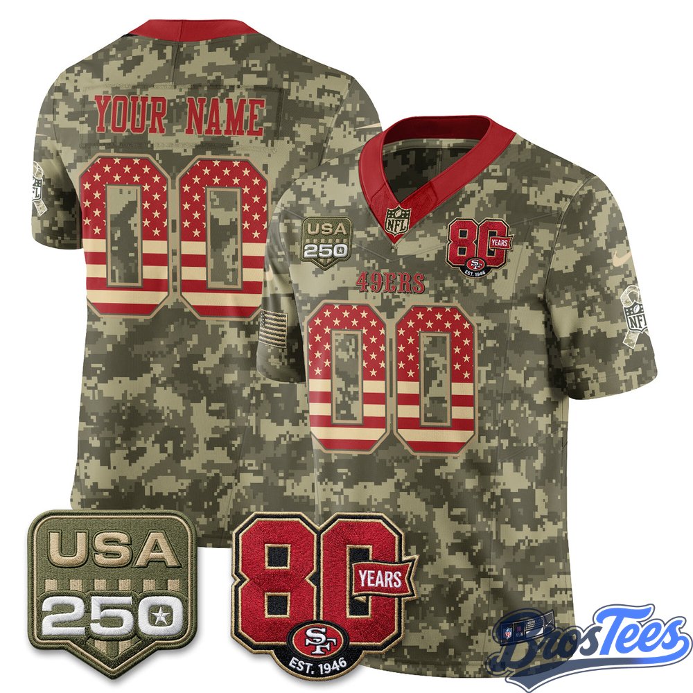 San Francisco 49ers 2026 Salute to Service Edition Vapor Custom Jersey