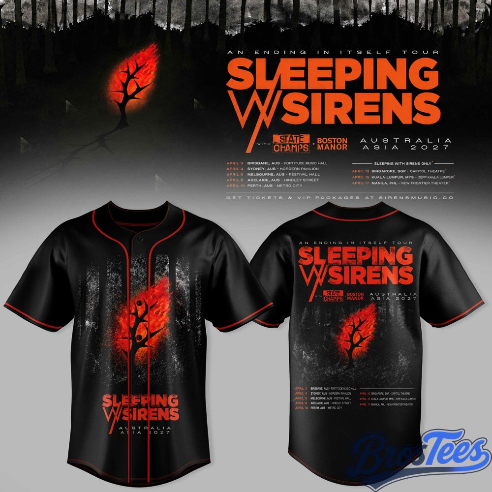 Sleeping With Sirens Australia Tour Baseball Jersey