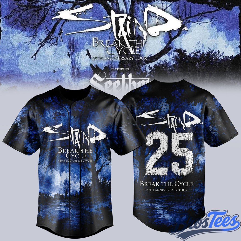 Staind Break The Cycle 25th Anniversary Tour Baseball Jersey