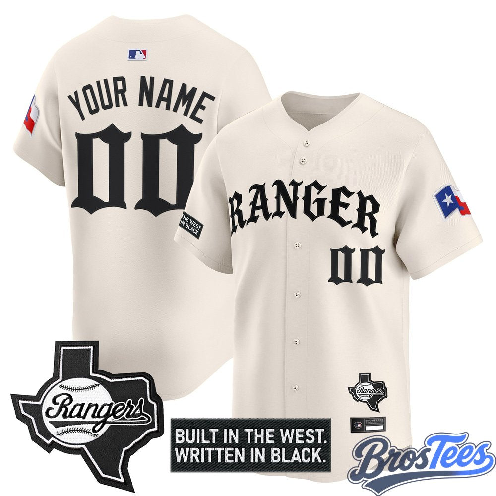 Texas Rangers 'Old English Edition' Vapor Premier Limited Custom Baseball Jersey