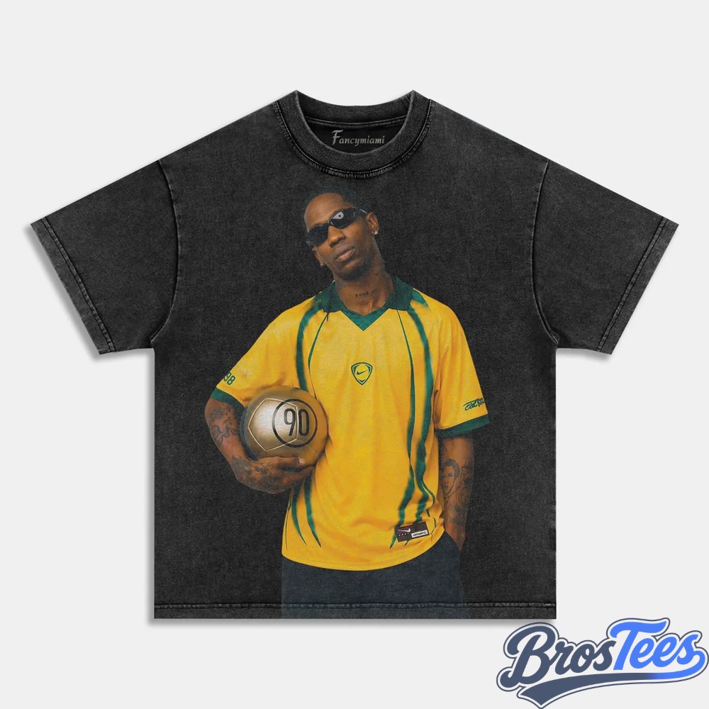 Travis Scott Brazil Jersey Football Pose Tee