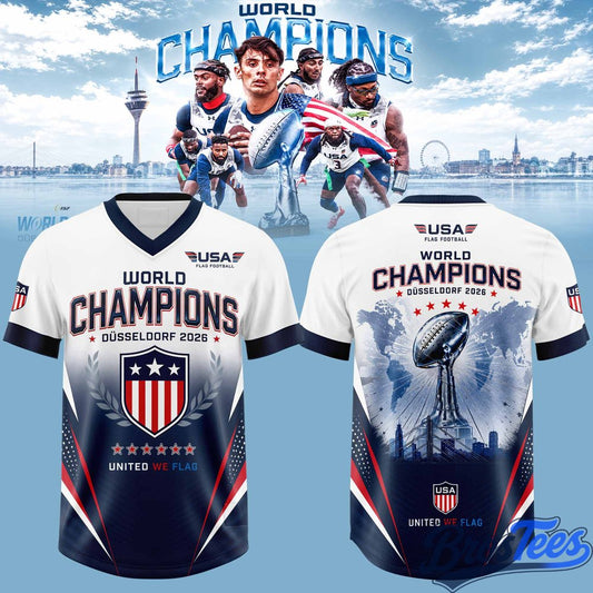 USA Flag Football World Champions Duesseldorf 2026 Football Jersey