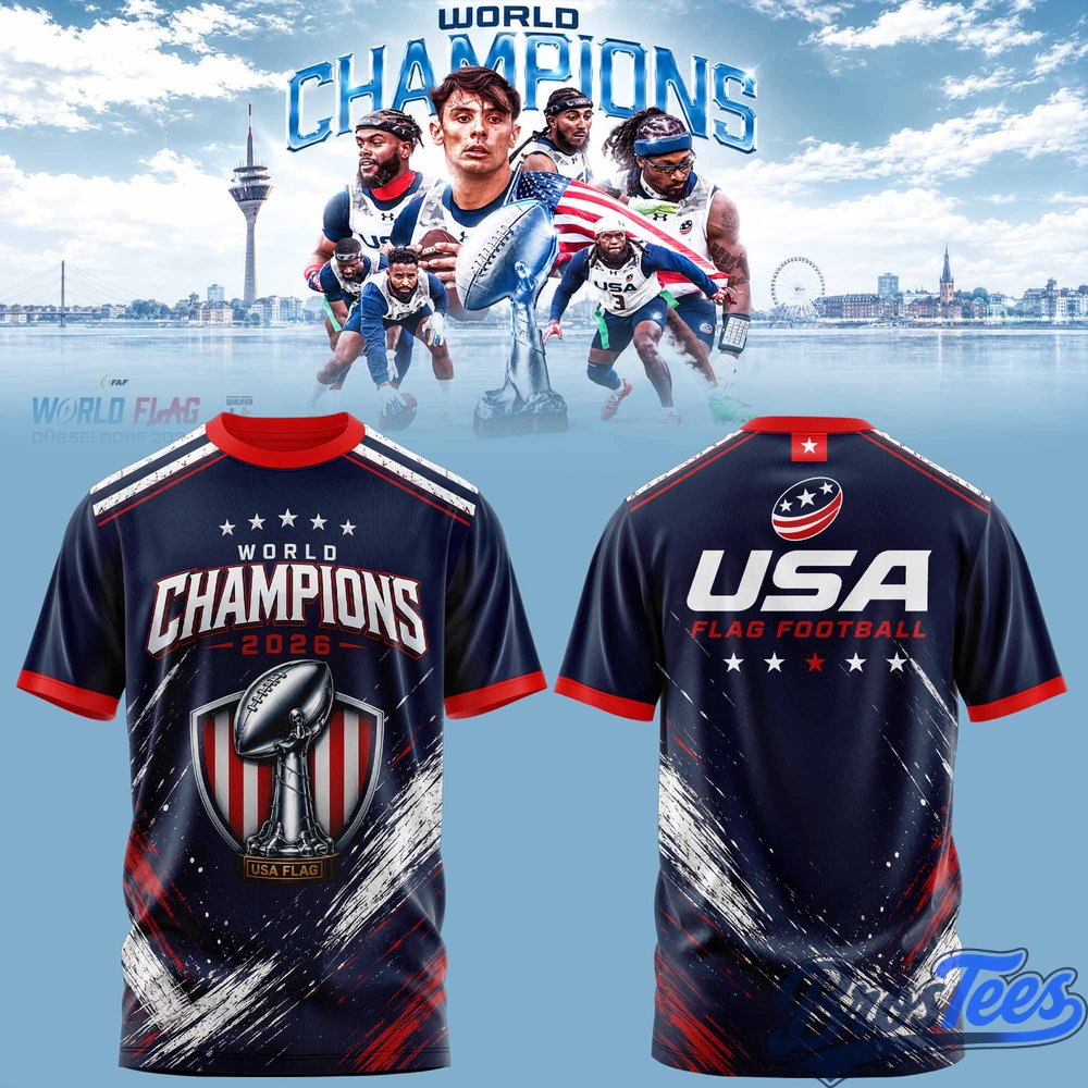 USA Flag Football World Champions Duesseldorf 2026 T-Shirt