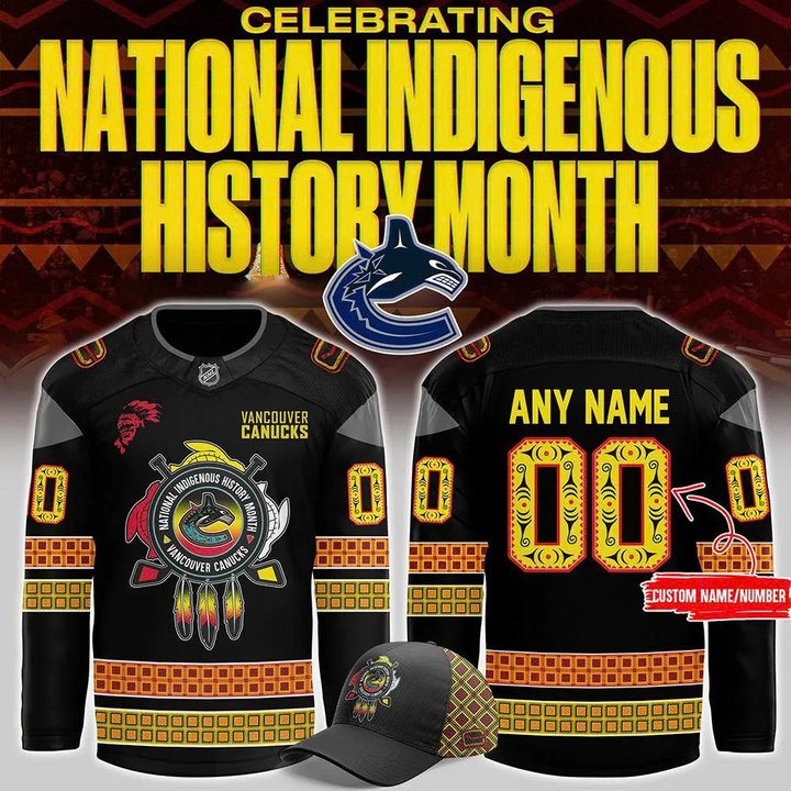 Vancouver Canucks 2025 National Indigenous History Month Custom Hockey Jersey